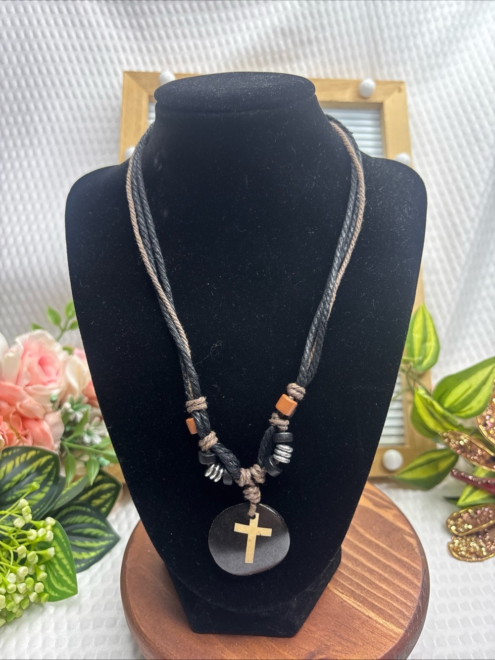 New RELIGIOUS CROSS Adjustable Cord Necklace